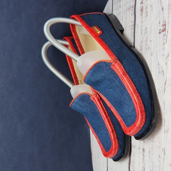 ESCADA | Rare Vintage Denim Moccasin Loafers Size 6 - Picture 3 of 11
